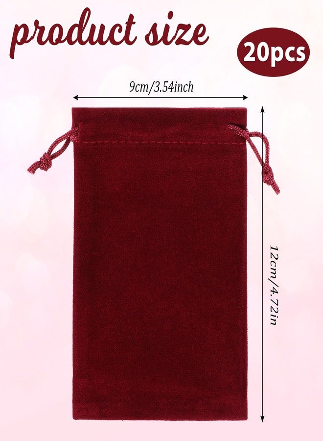 Exclaith 20Pcs Velvet Drawstring Pouches, 3x4 inch Premium Velvet Bags with Drawstring Small Velvets Bags Jewelry Candy Dice Gift Party Favor Treat Bag Pouch Advent Calendar Bag for Christmas Jewelry Bracelet - Image 2